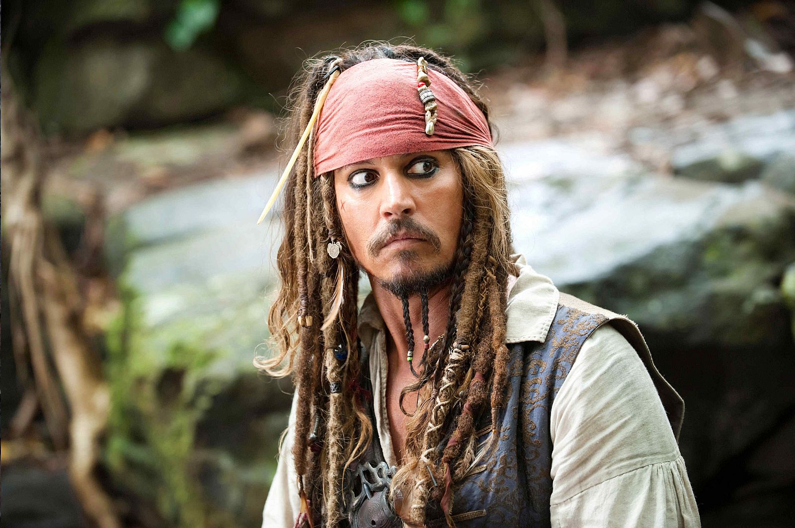 Johnny Depp caracterizado con el capitán Jack Sparrow de 'Piratas del Caribe'.