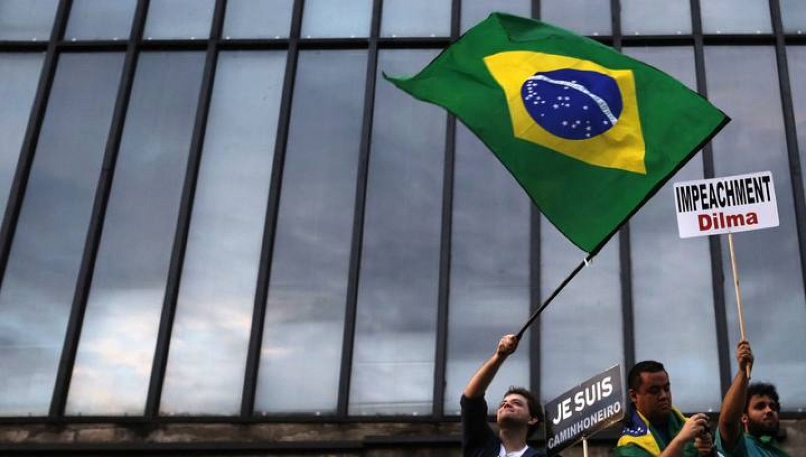 Demonstrators march in a protest against Brazil's President Dilma Rousseff at Paulista avenue in Sao Paulo