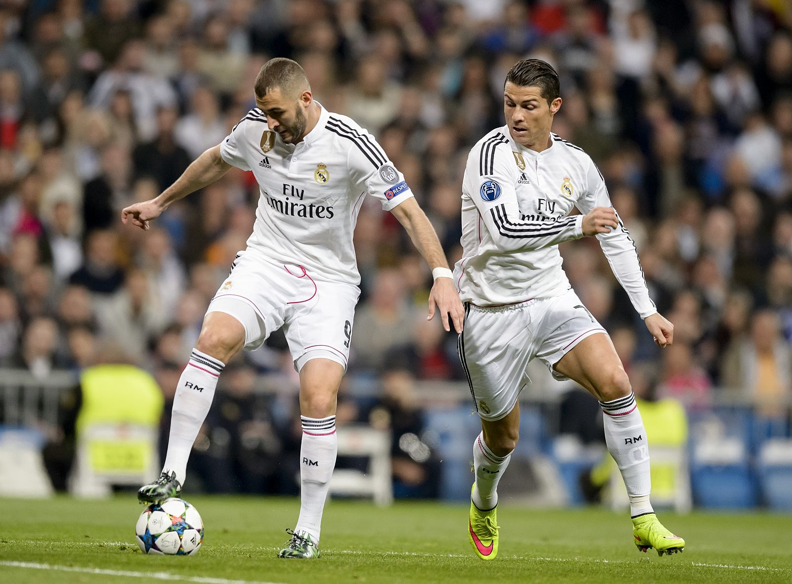 Imagen de archivo de los integrantes de la BBC: Karim Benzema y Cristiano Ronaldo.