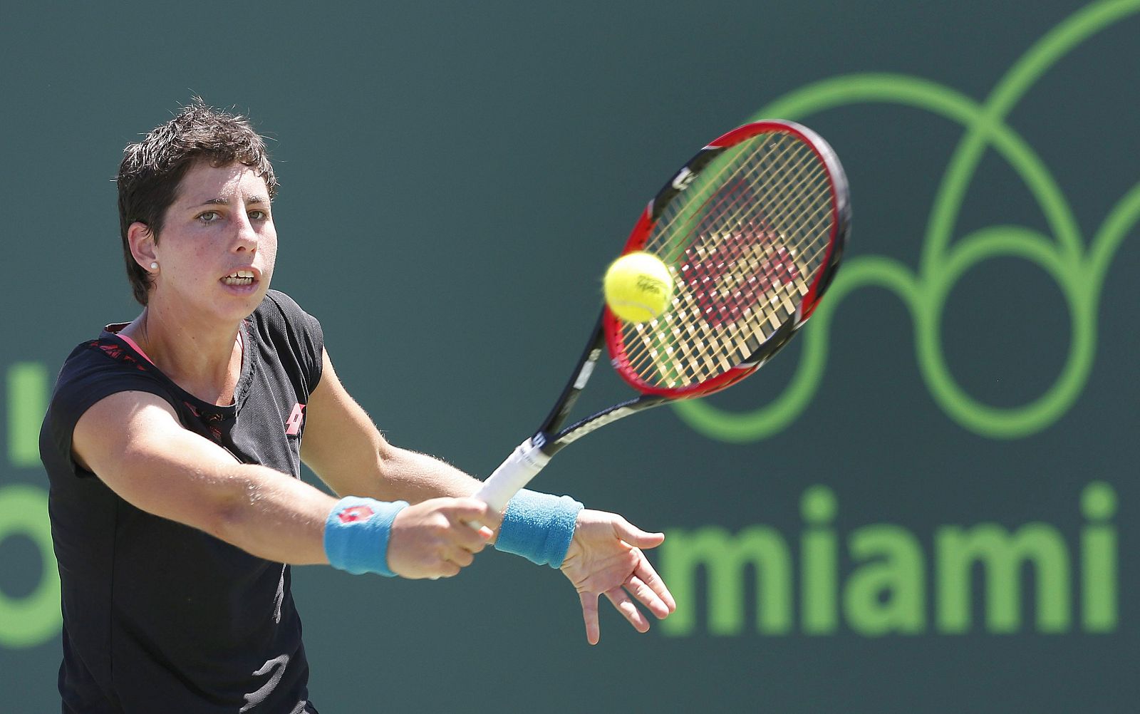 Carla Suárez, en el torneo de Miami.