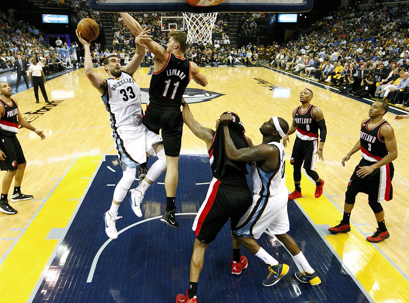 El jugador español de los Memphis Grizzlies Marc Gasol, durante el partido ante Portland.