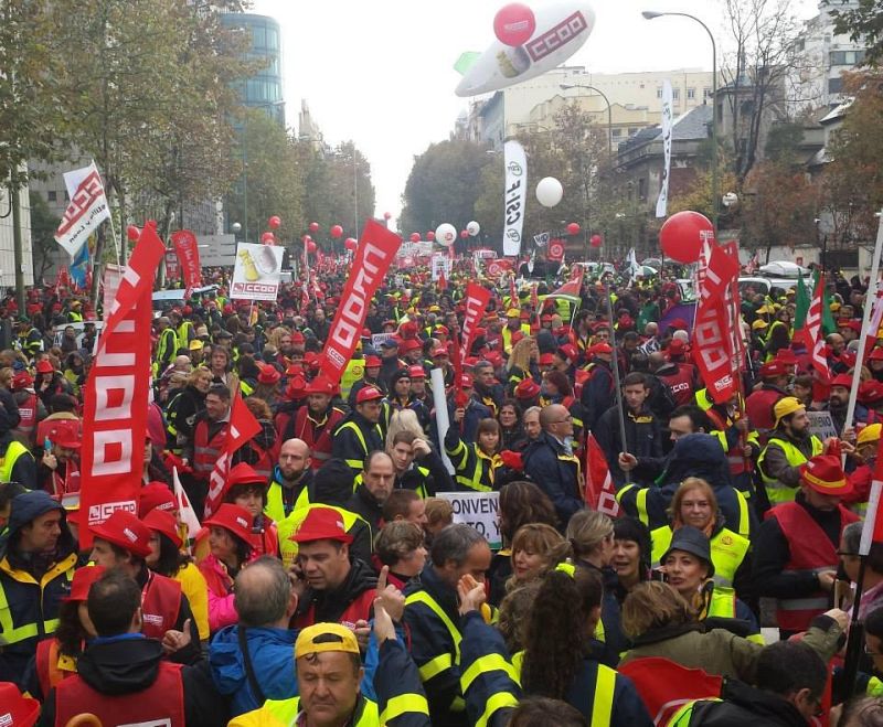 Manifestación de los trabajadores de Correos en Madrid en noviembre de 2014