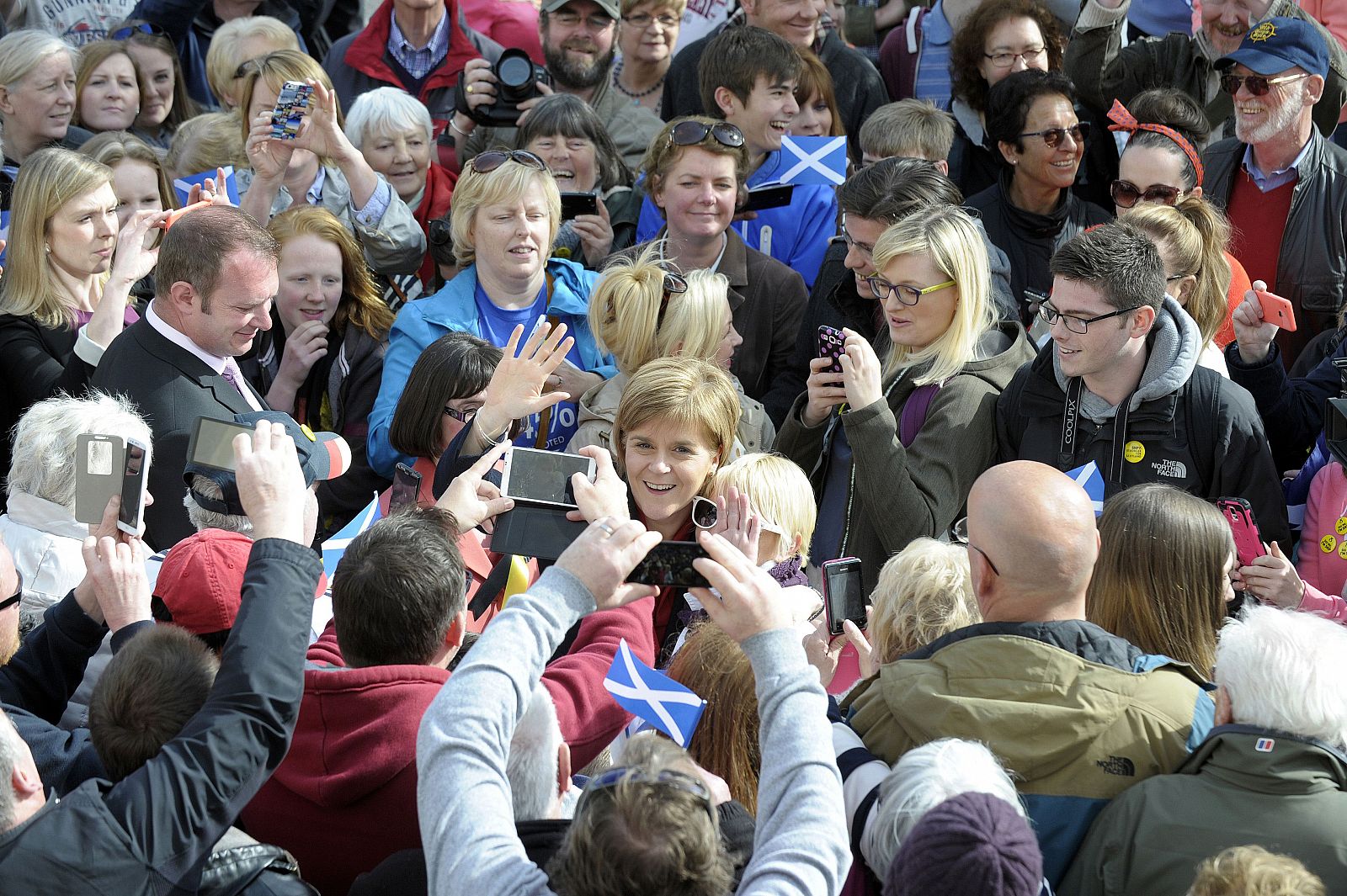 La primera ministra escocesa y líder del Partido Nacional Escocés (SNP), Nicola Sturgeon, en un acto en Largs