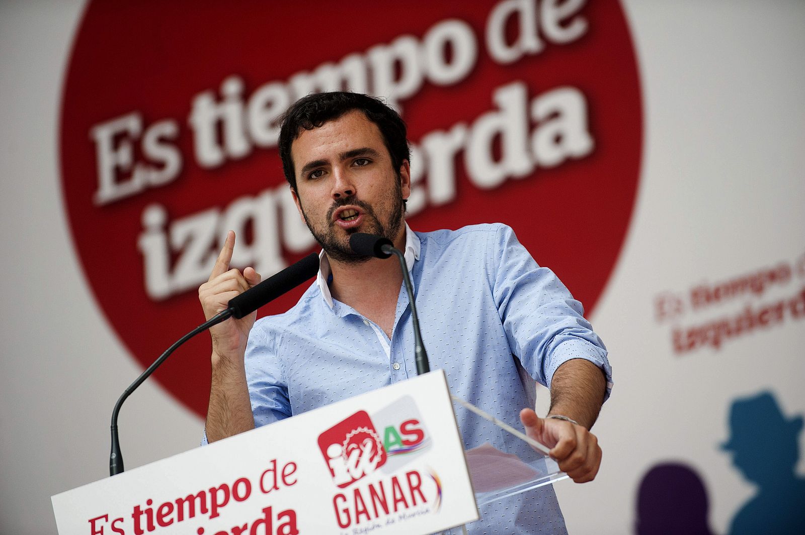 El candidato de IU a la Moncloa, Alberto Garzón, en un mitin en Murcia