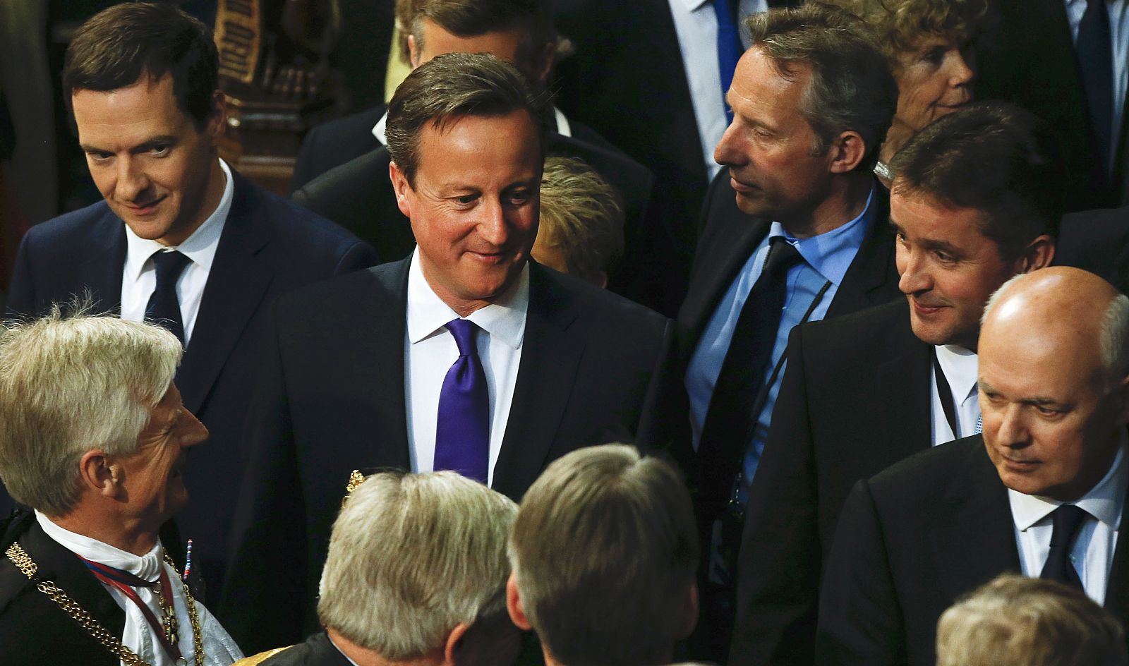 El primer ministro británico, David Cameron, tras el discurso de la reina en la Cámara de los Lores en Londres