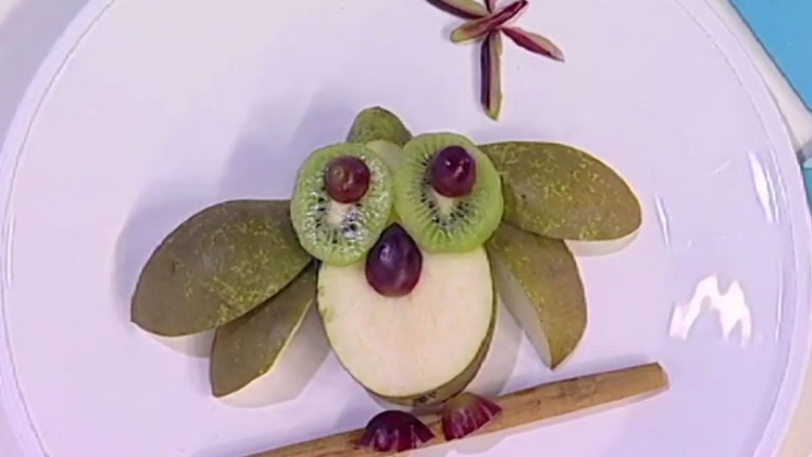 Receta - Búho de pera y kiwi