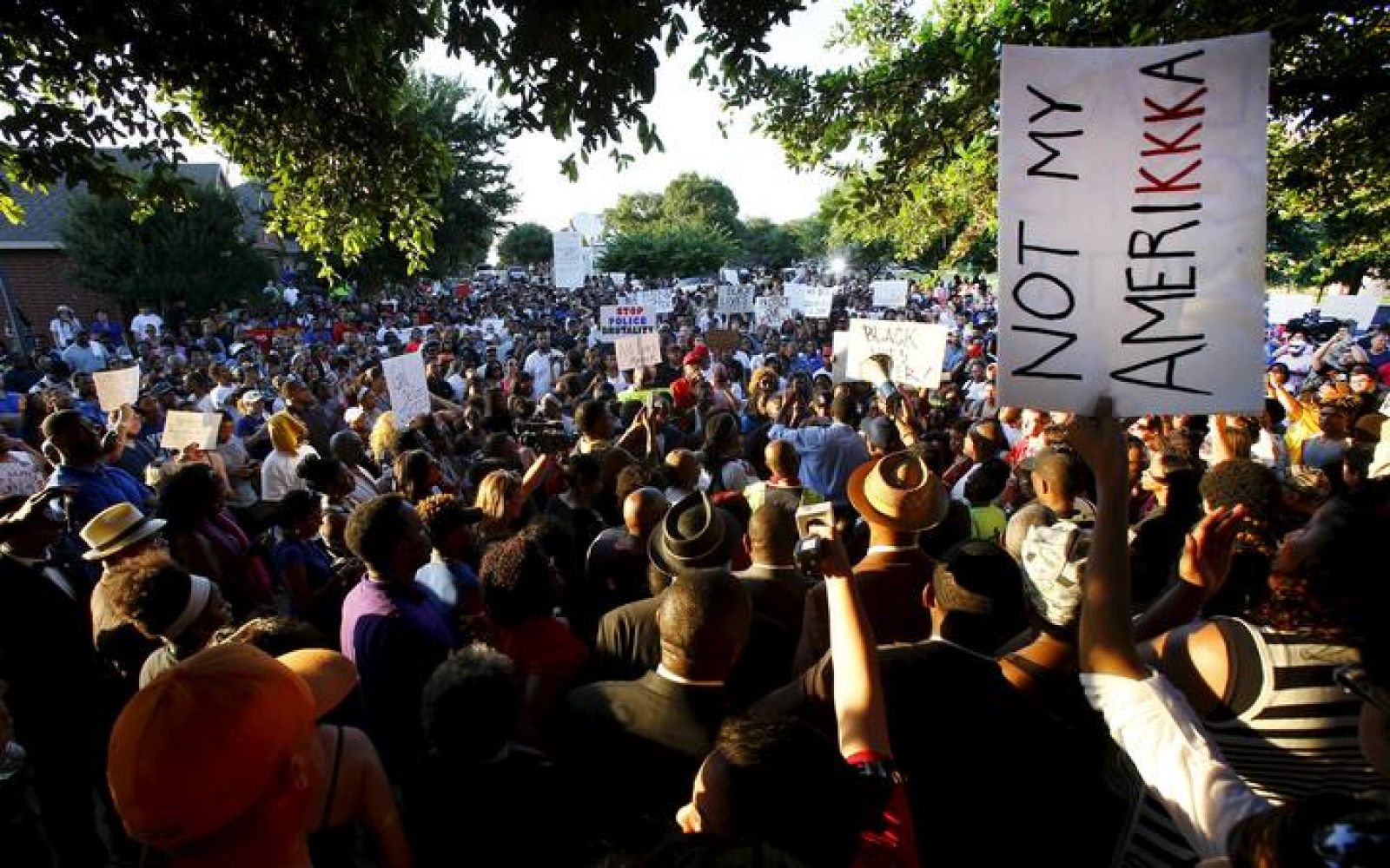 Hundreds of protestors rally against what demonstrators call police brutality in McKinney, Texas