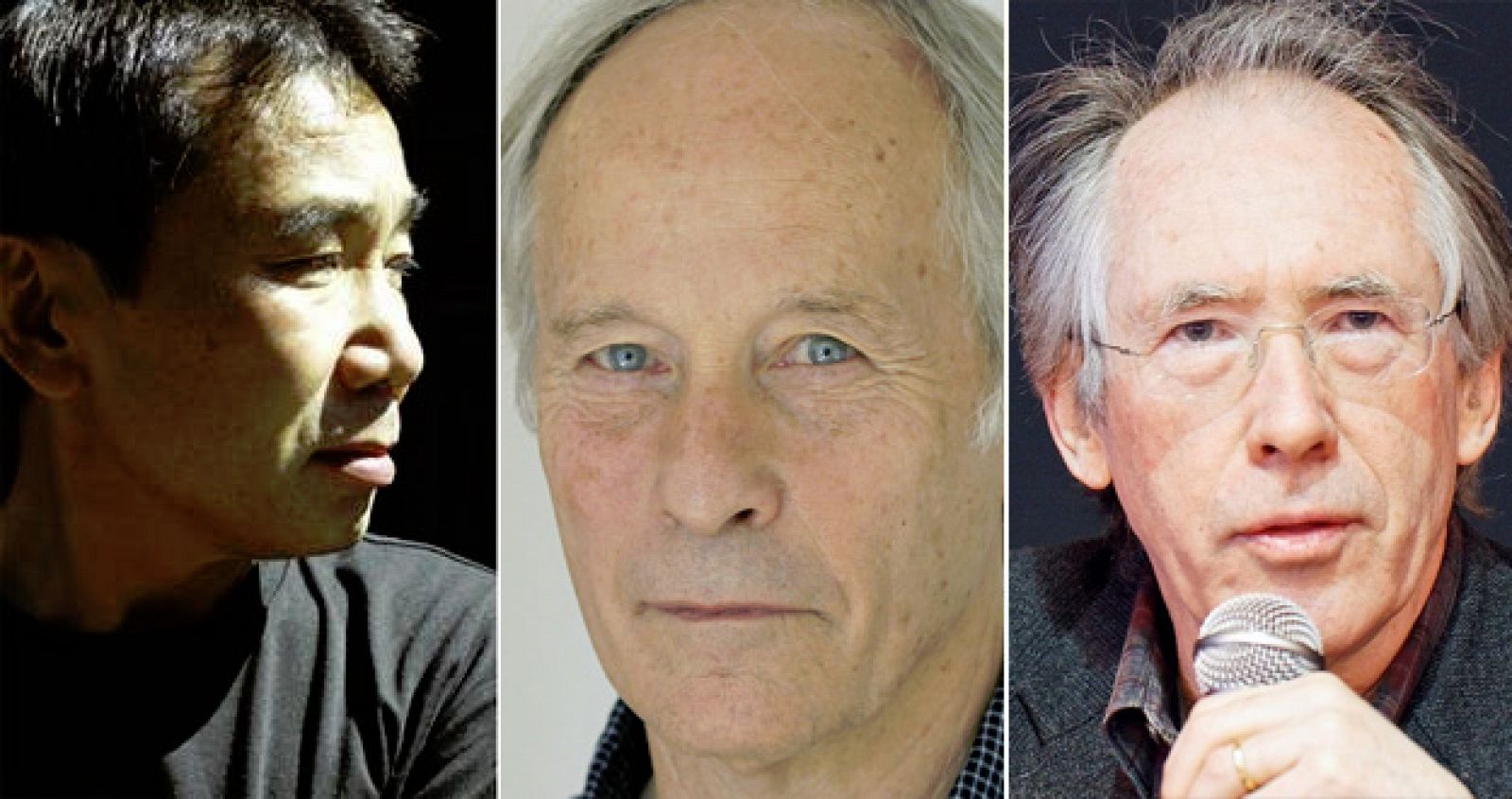 El novelista japonés Haruki Murakami, el estadounidense Richard Ford y el inglés Ian Mcewan.