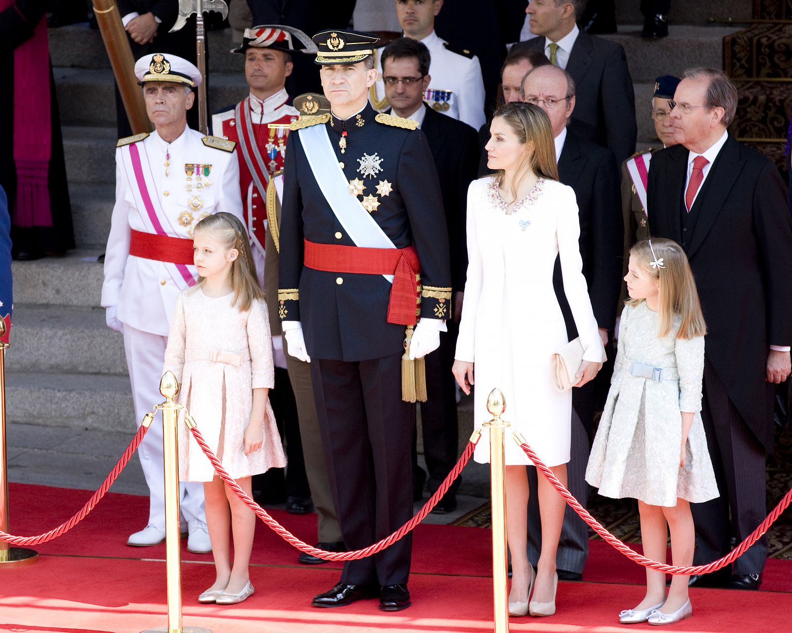 La familia real, durante la proclamación de Felipe VI