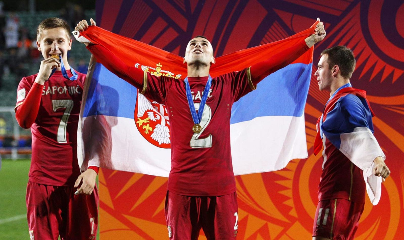 Serbia celebra la victoria ante Brasil en la final del Mundial sub-20.