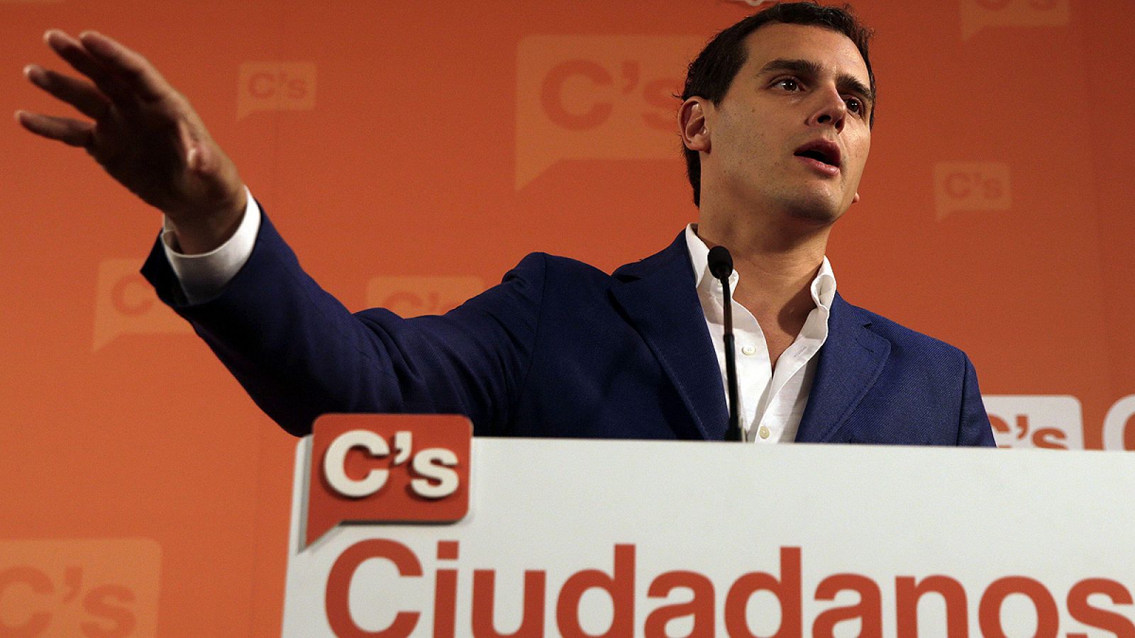 Albert Rivera, líder de Ciudadanos, en una rueda de prensa.