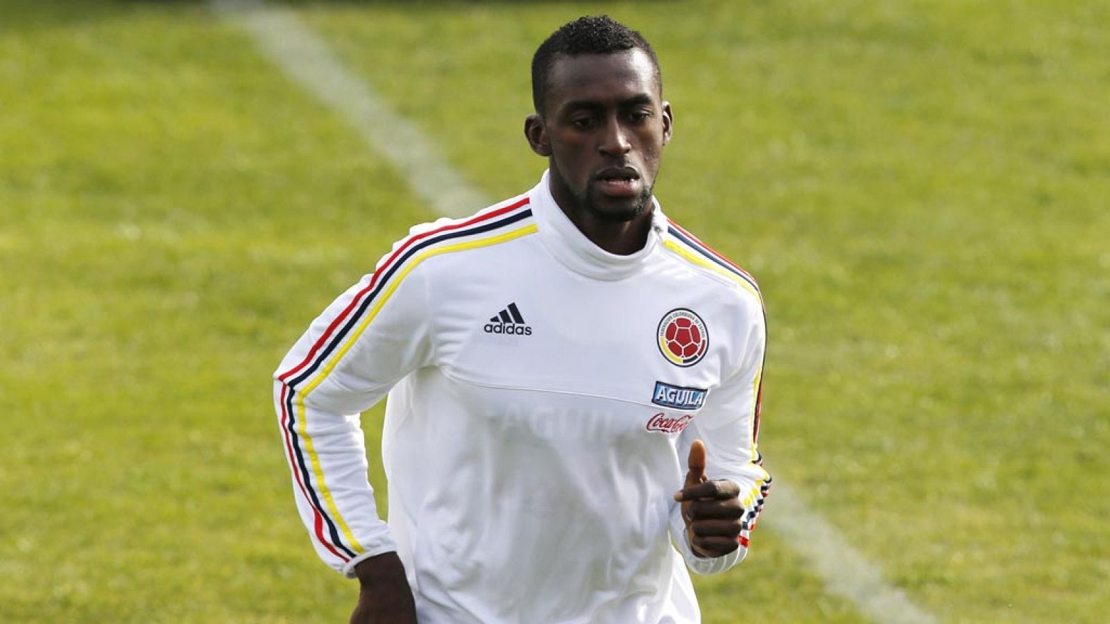 El jugador Jackson Martínez durante un entrenamiento de la selección colombiana en la Copa América.