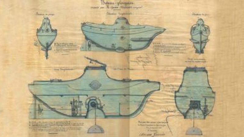Planos del submarino de Cosme García