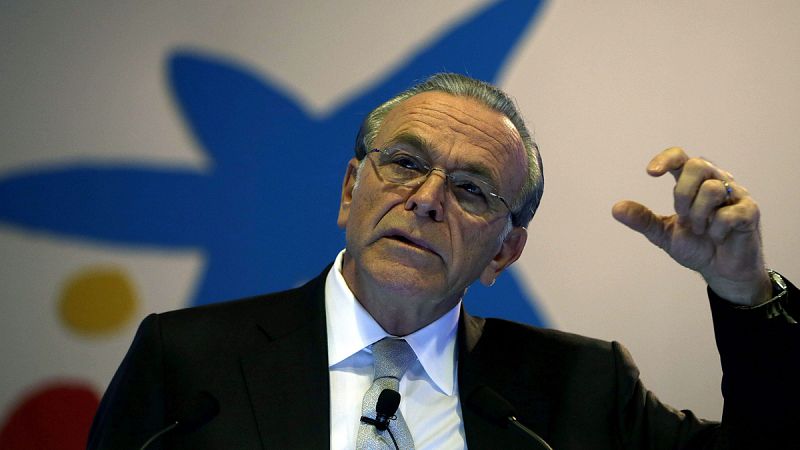 El presidente de CaixaBank, Isidre Fainé, durante el acto de presentación de resultados de la entidad en 2014.
