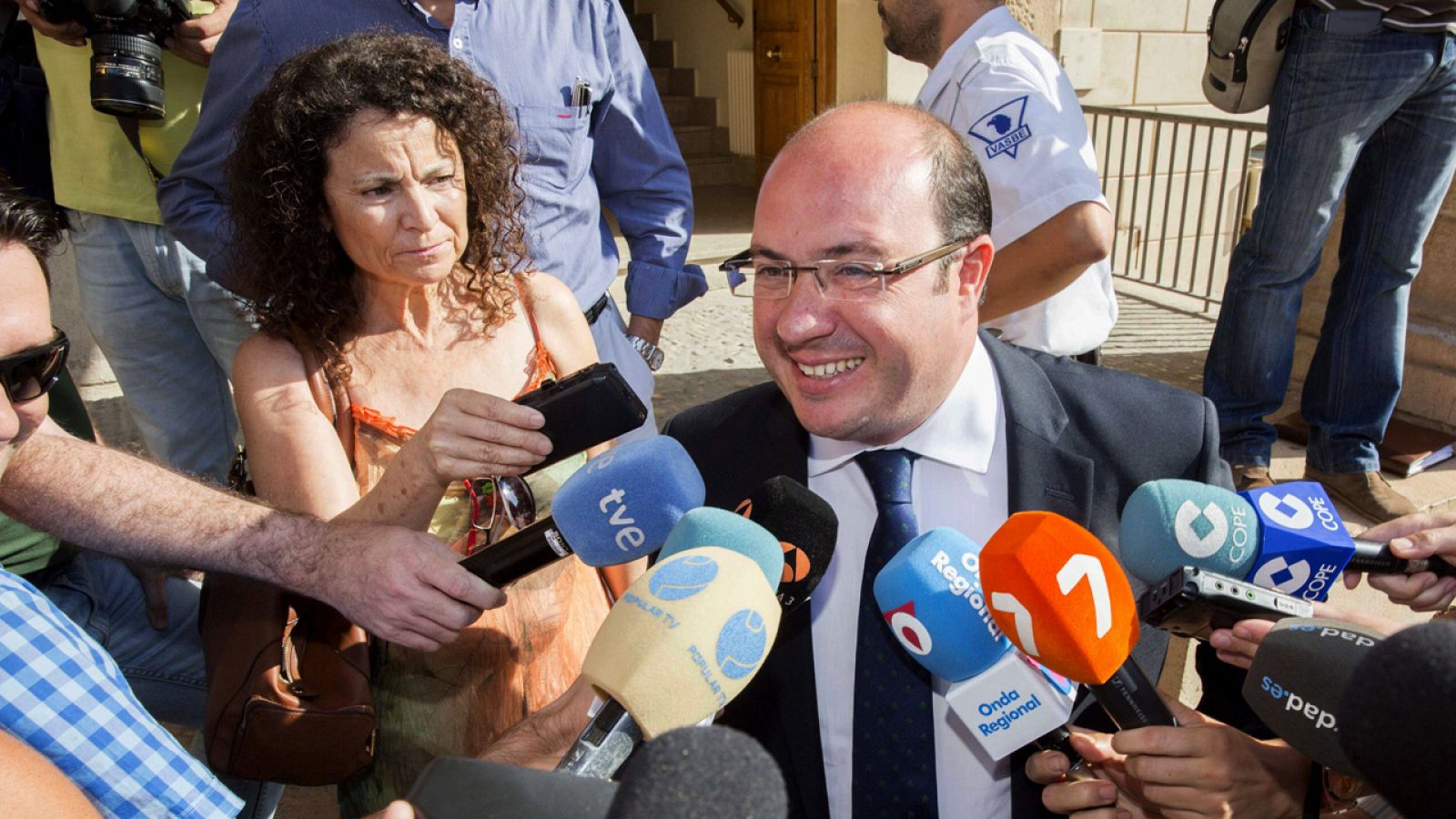 El presidente de Murcia, Pedro Antonio Sánchez, tras comparecer ante la juez por el 'caso Auditorio'