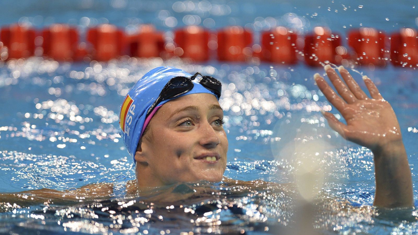 Mireia Belmonte celebra una victoria en la Copa del Mundo