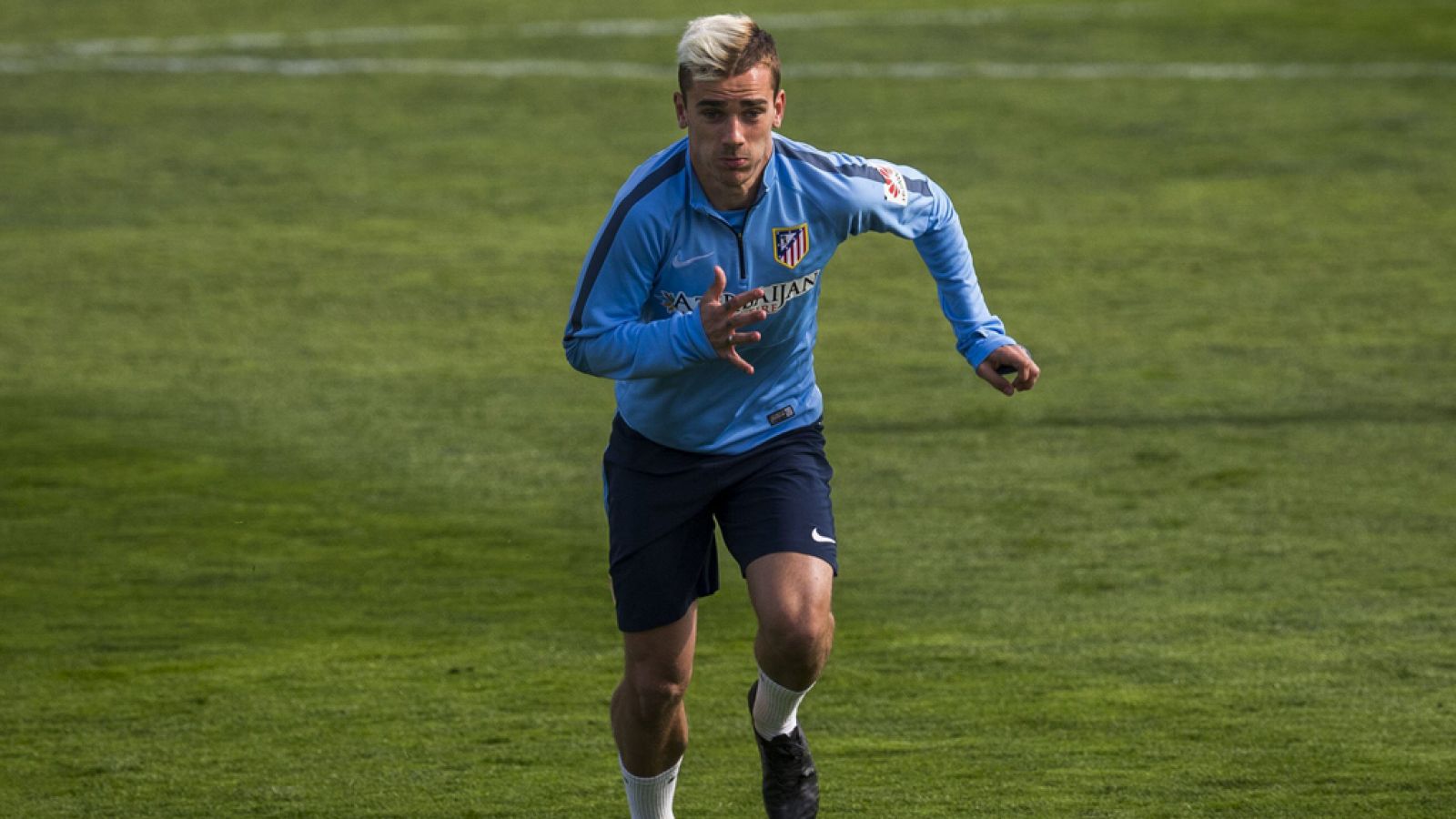 Antoine Griezmann en un entreno con el Atlético de Madrid