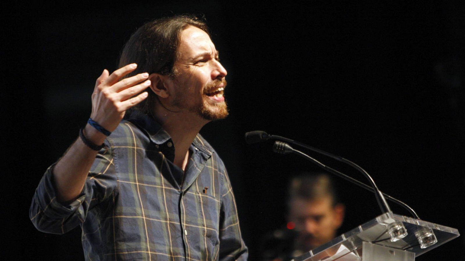 Pablo Iglesias, durante un mitin en Vigo