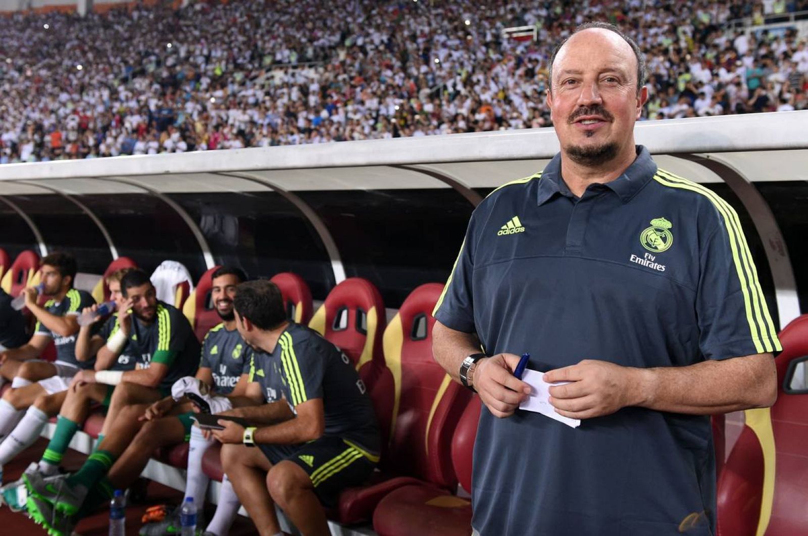 Imagen del entrenador del Real Madrid, Rafa Benítez, durante el amistoso en Guangzhou.