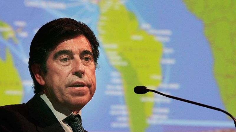 El presidente de Sacyr, Manuel Manrique durante su intervención en el Foro global de ingenieria y obra pública celebrado en la Universidad Internacional Menéndez Pelayo el pasado mes de junio.