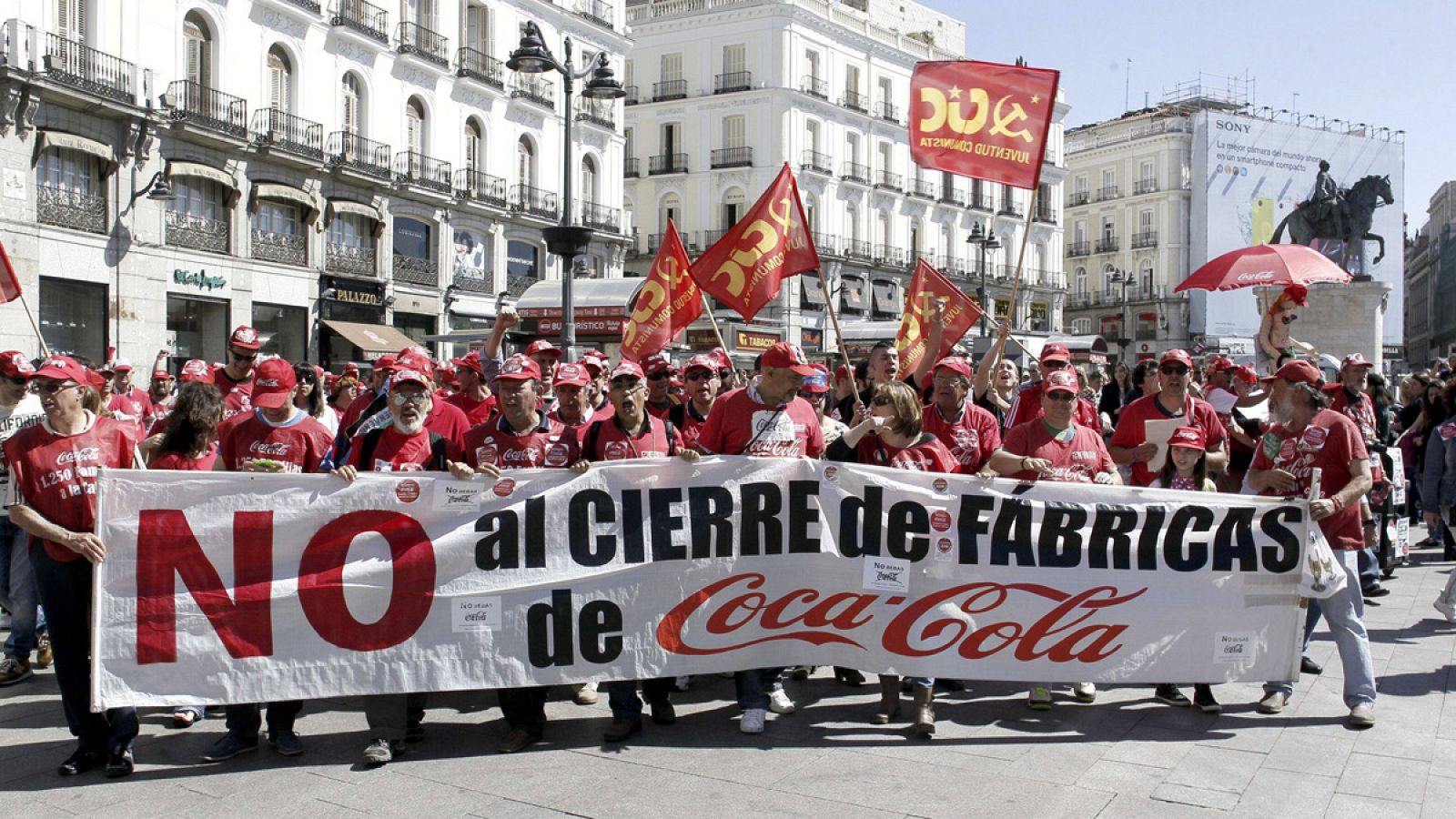 Manifestación de trabajadores de Coca-Cola en Madrid (Archivo)