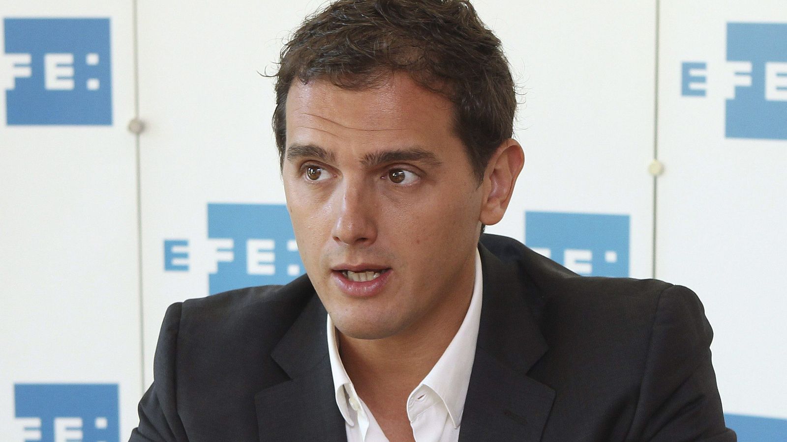 Albert Rivera, durante la entrevista con EFE