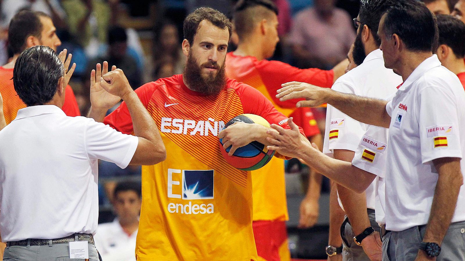 Sergio Rodríguez, en el partido contra Polonia.