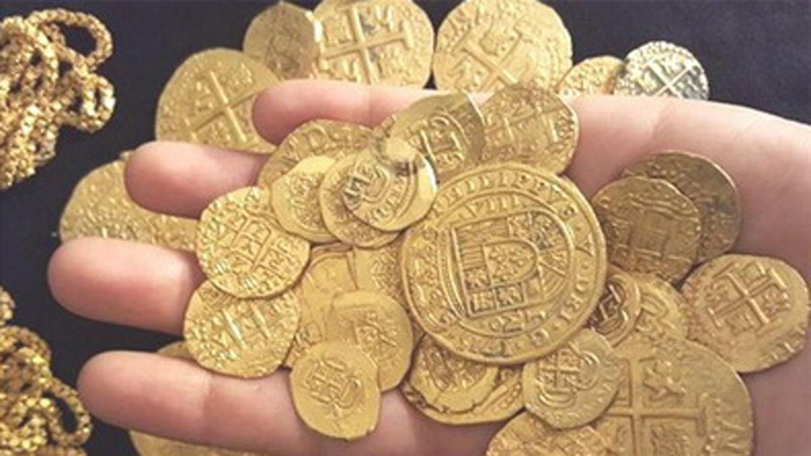 Una muestra de las monedas de oro encontradas en el pecio de la 'Capitana'