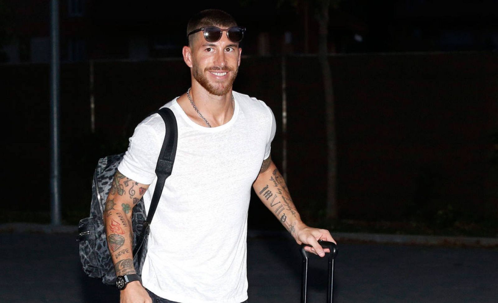 Ramos a su llegada a la concentración con la selección española