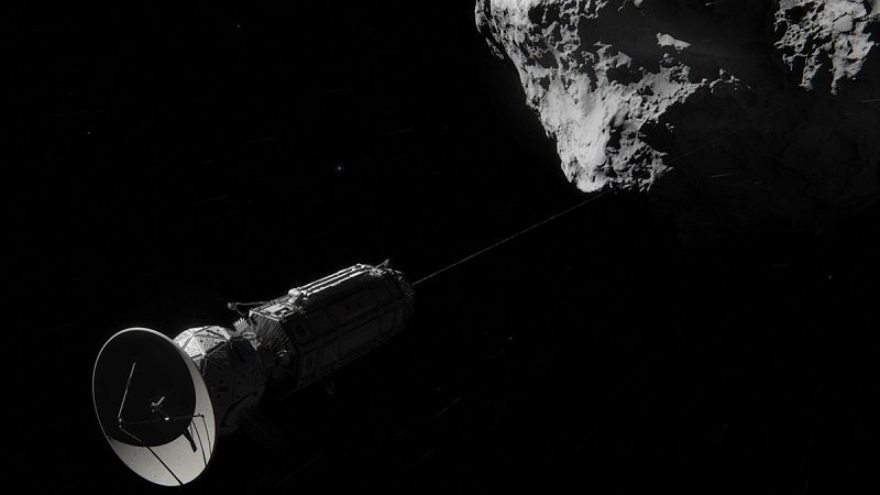 Recreación del concepto del 'autoestopista' de cometas y asteroides que ha presentado la NASA.