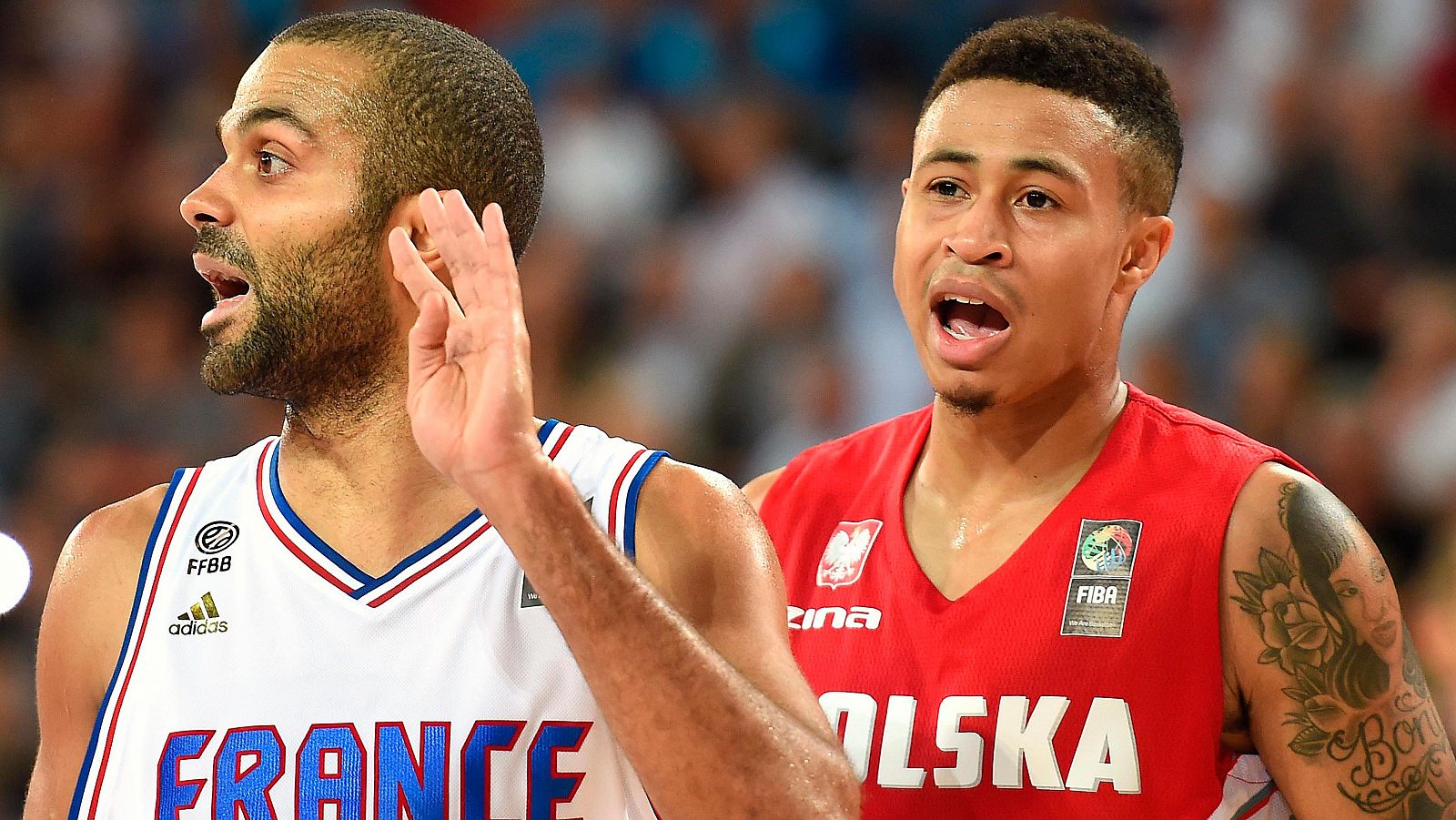 Tony Parker, base de Francia, en un momento del partido ante Polonia