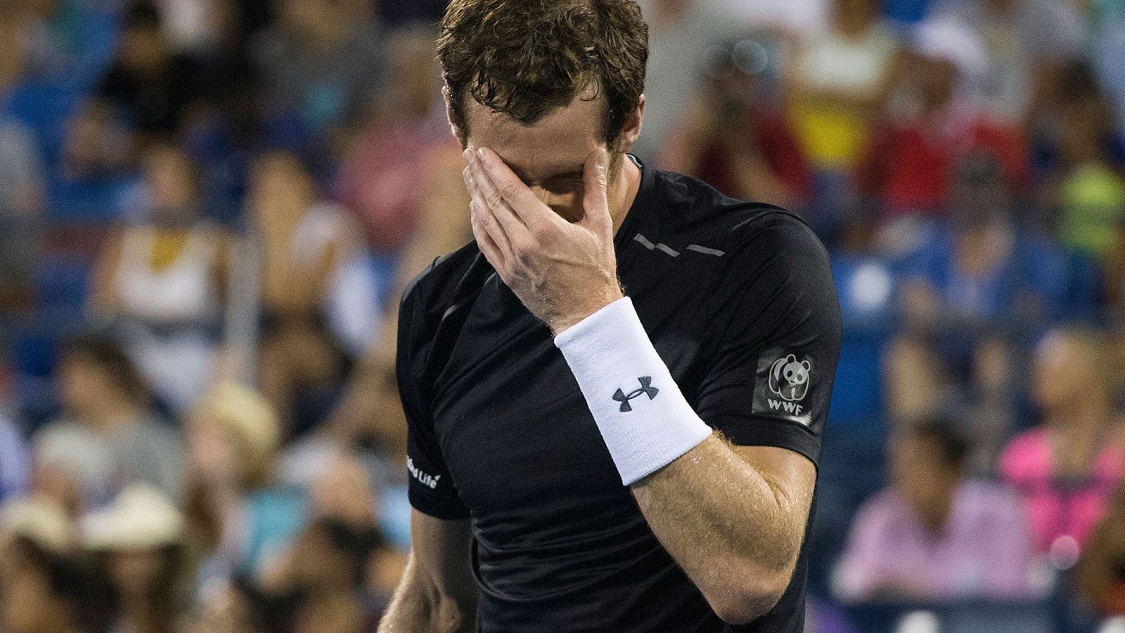 Andy Murray se lamenta por su derrota en el US Open.