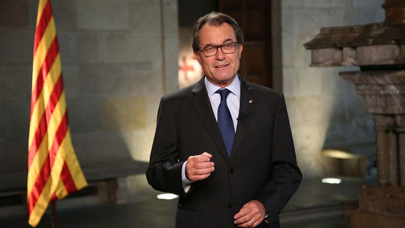 Artur Mas en un momento del mensaje institucional de la Diada.