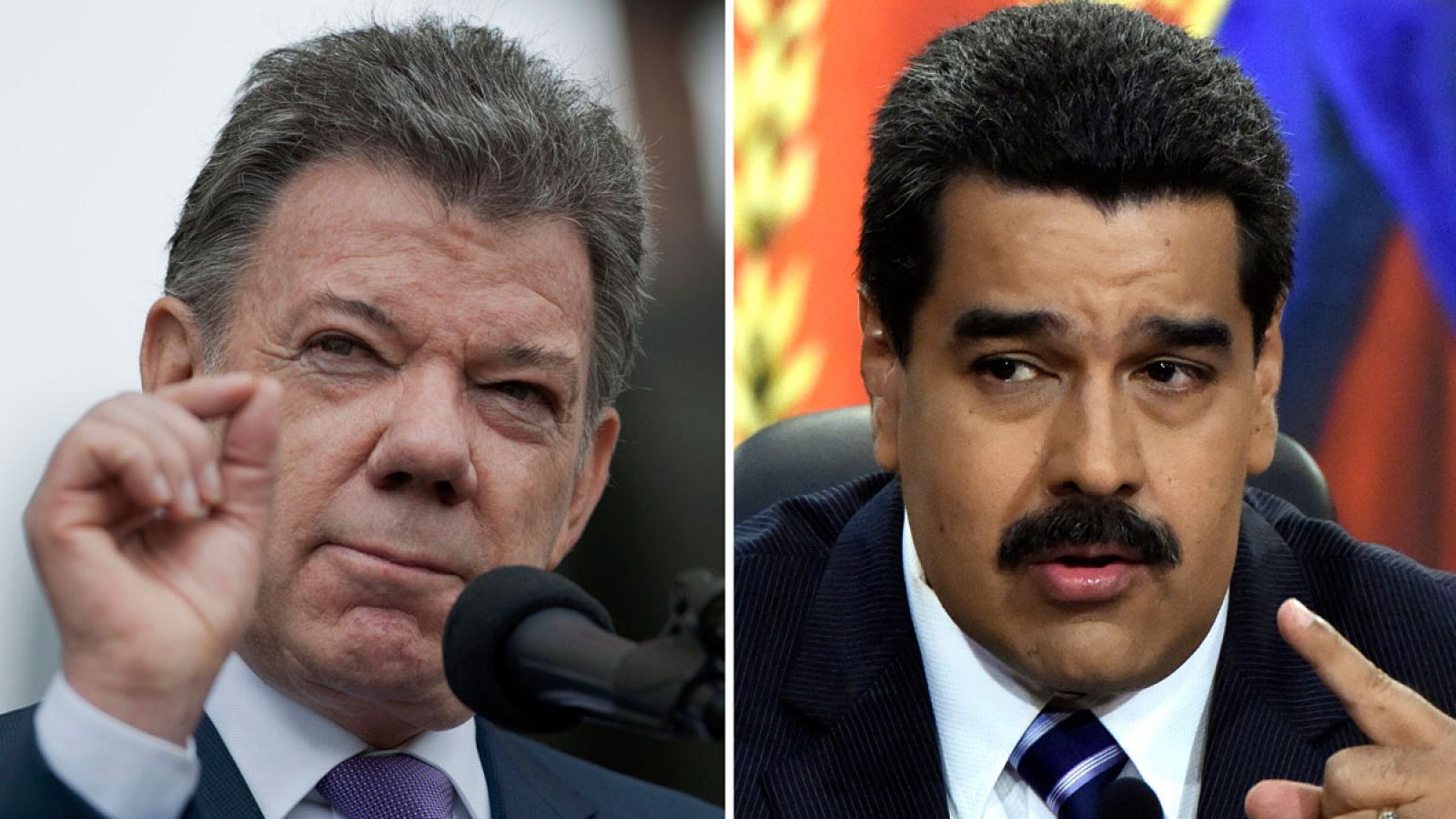 El presidente de Colombia, Juan Manuel Santos y su homólogo venezolano, Nicolás Maduro.