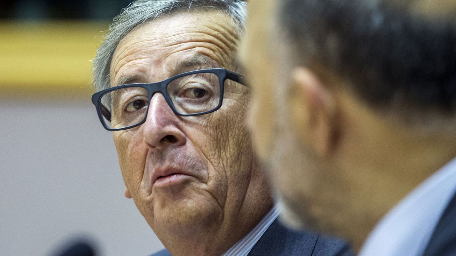 El presidente de la Comisión Europea, Jean-Claude Juncker, durante su comparecencia sobre los acuerdos fiscales de Luxemburgo