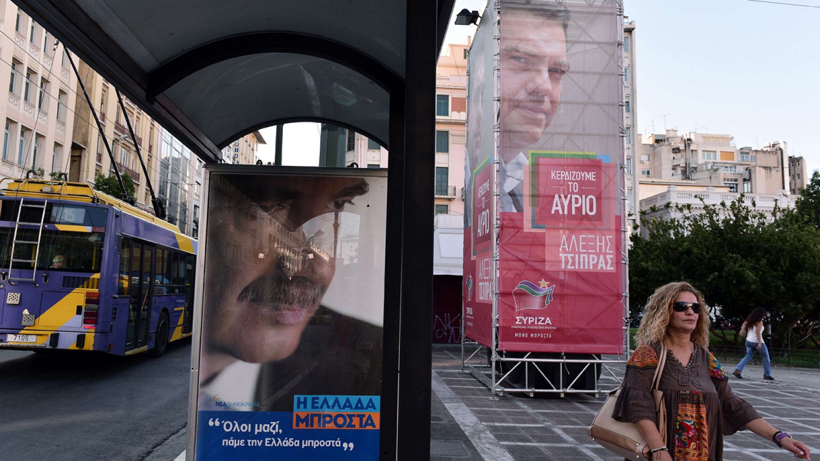 Pósters electorales en Grecia