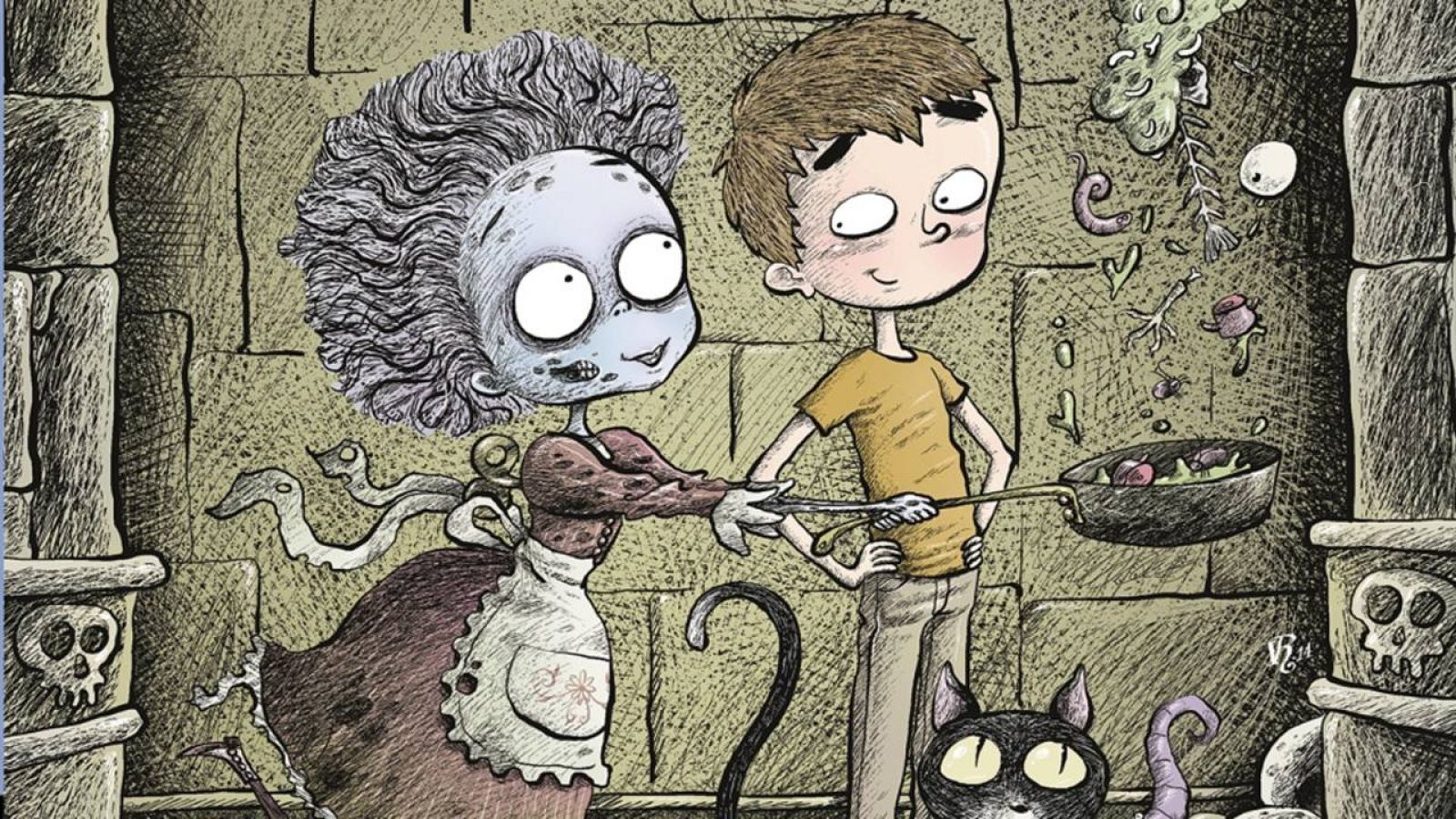  Portada de la edición en gallego de  'Escarlatina, a cociñeira defunta'