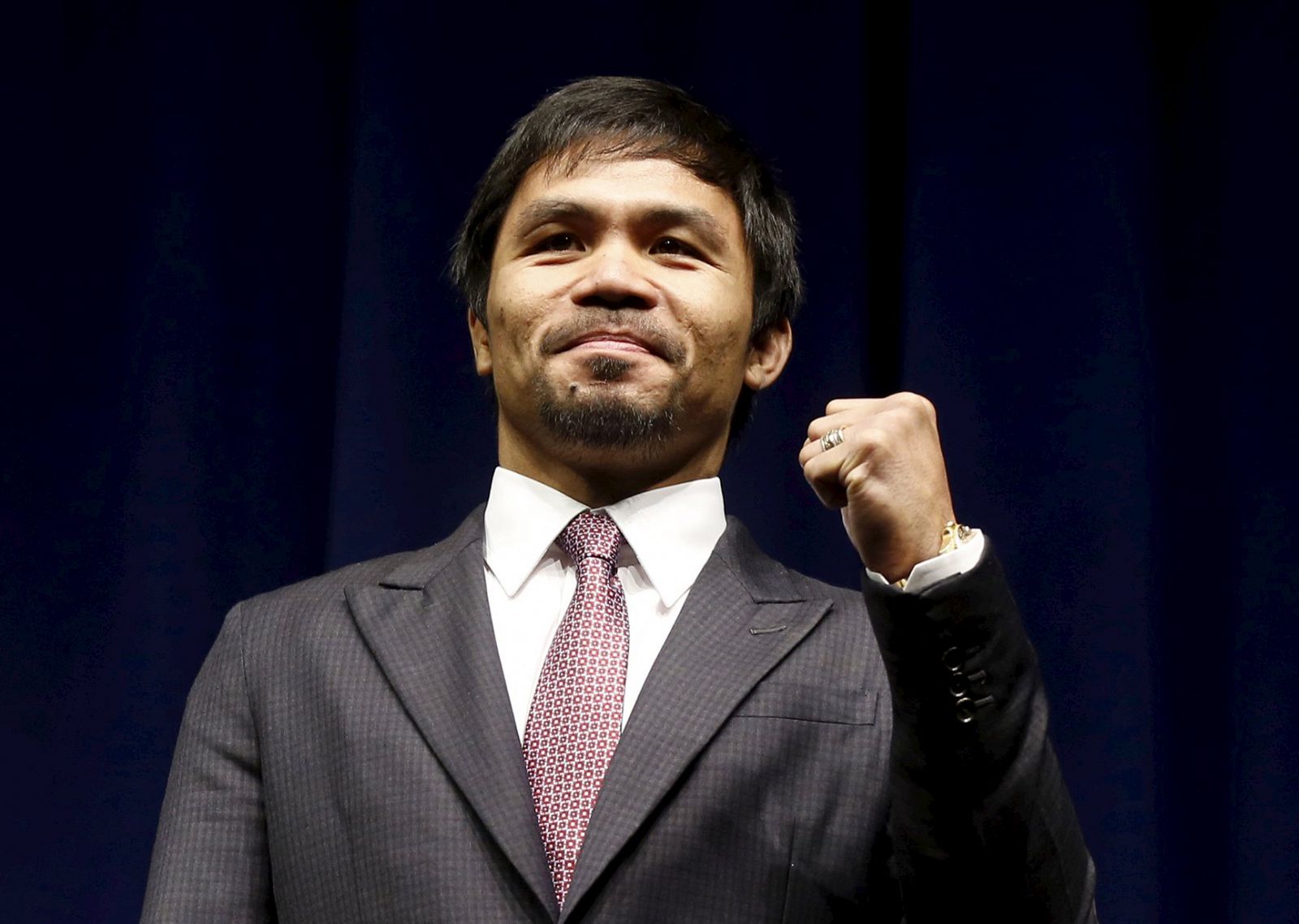 File photo of eight-division world champion Manny "Pac-Man" Pacquiao in Los Angeles