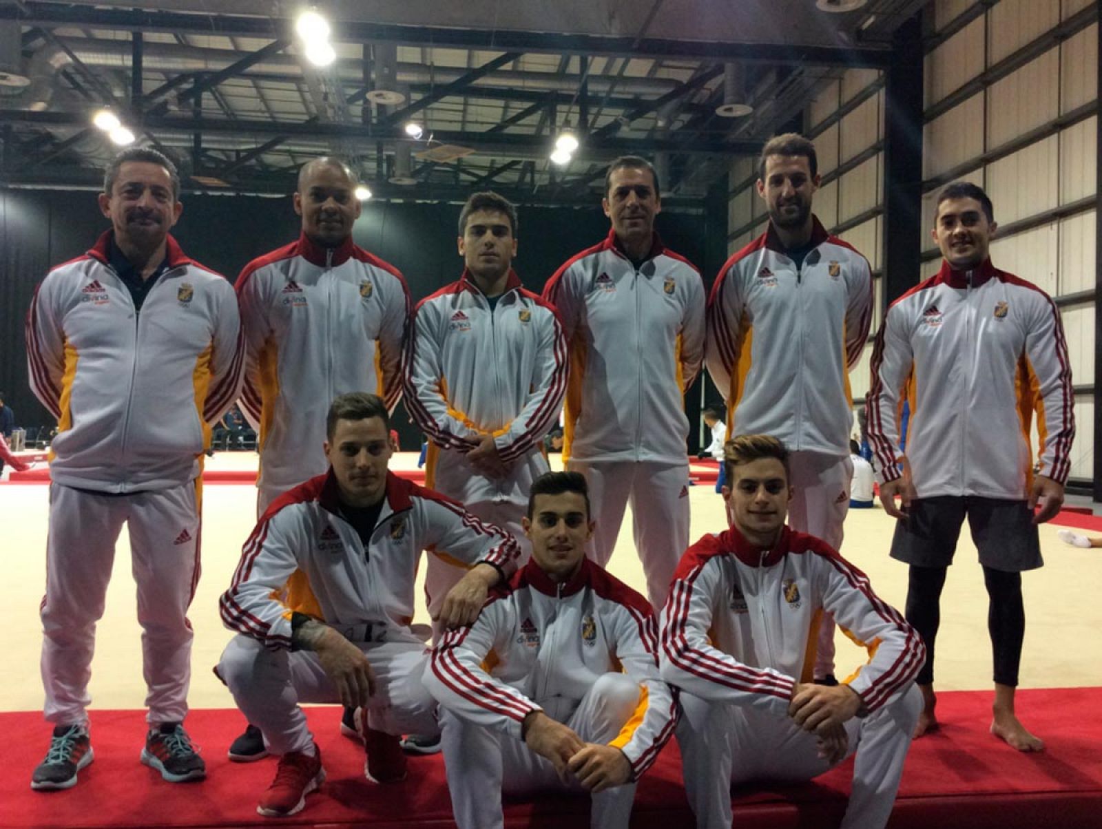 El equipo español masculino de gimnasia artística.
