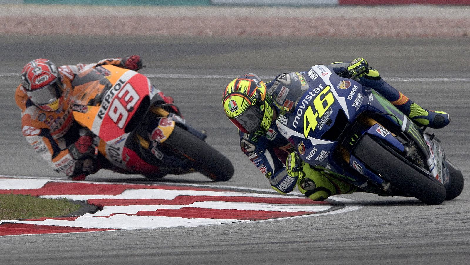 Rossi y Márquez, en el GP de Malasia.