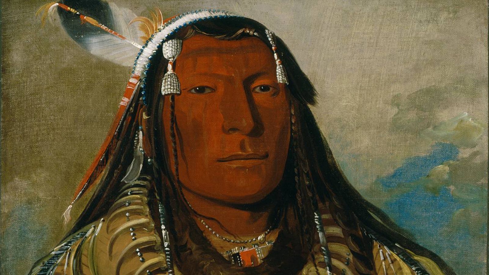 Retrato del Jefe Dos Cuervos (1832) de George Catlin. Museo Smithsonian.