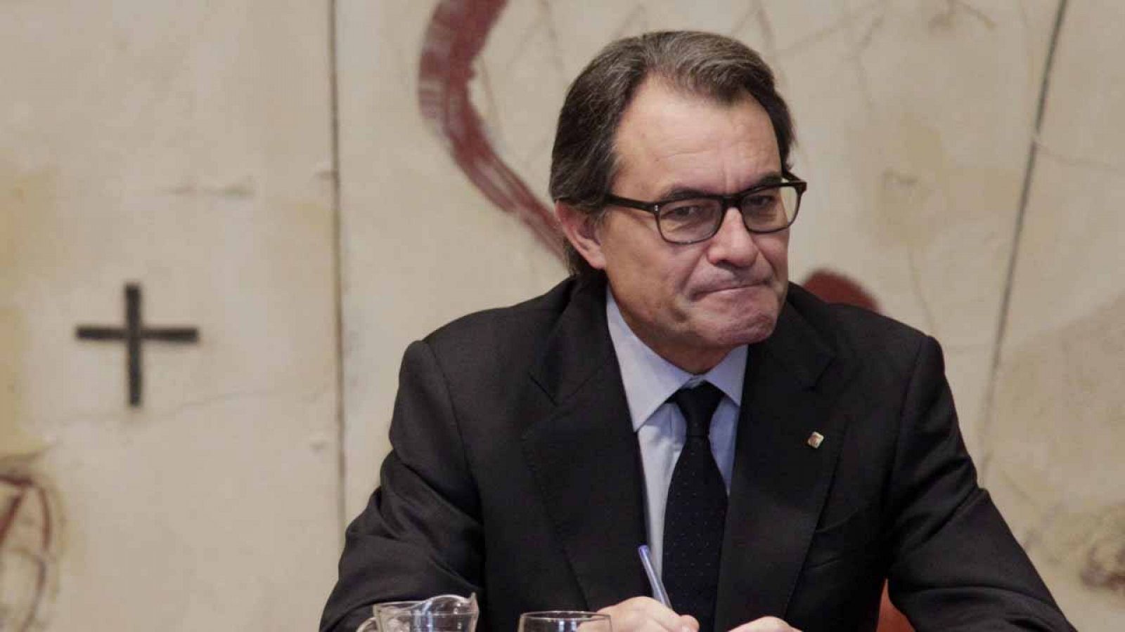 El presidenta de la Generalitat en funciones, Artur Mas, en la reunión semanal del Govern