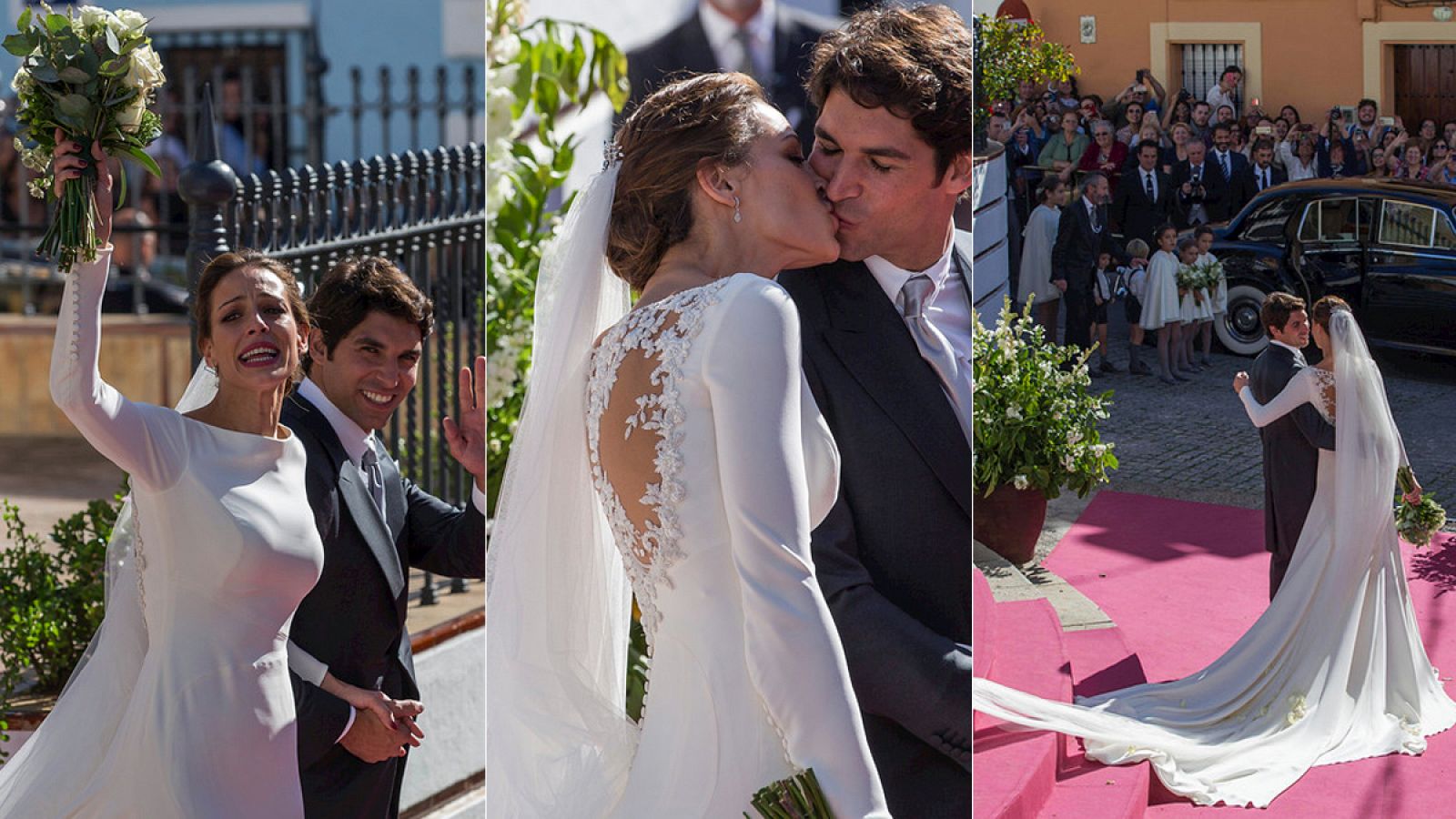 Eva González se casa con un vestido de Pronovias.