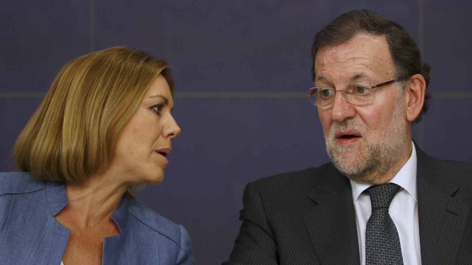 María Dolores de Cospedal junto al presidente del PP, Mariano Rajoy.