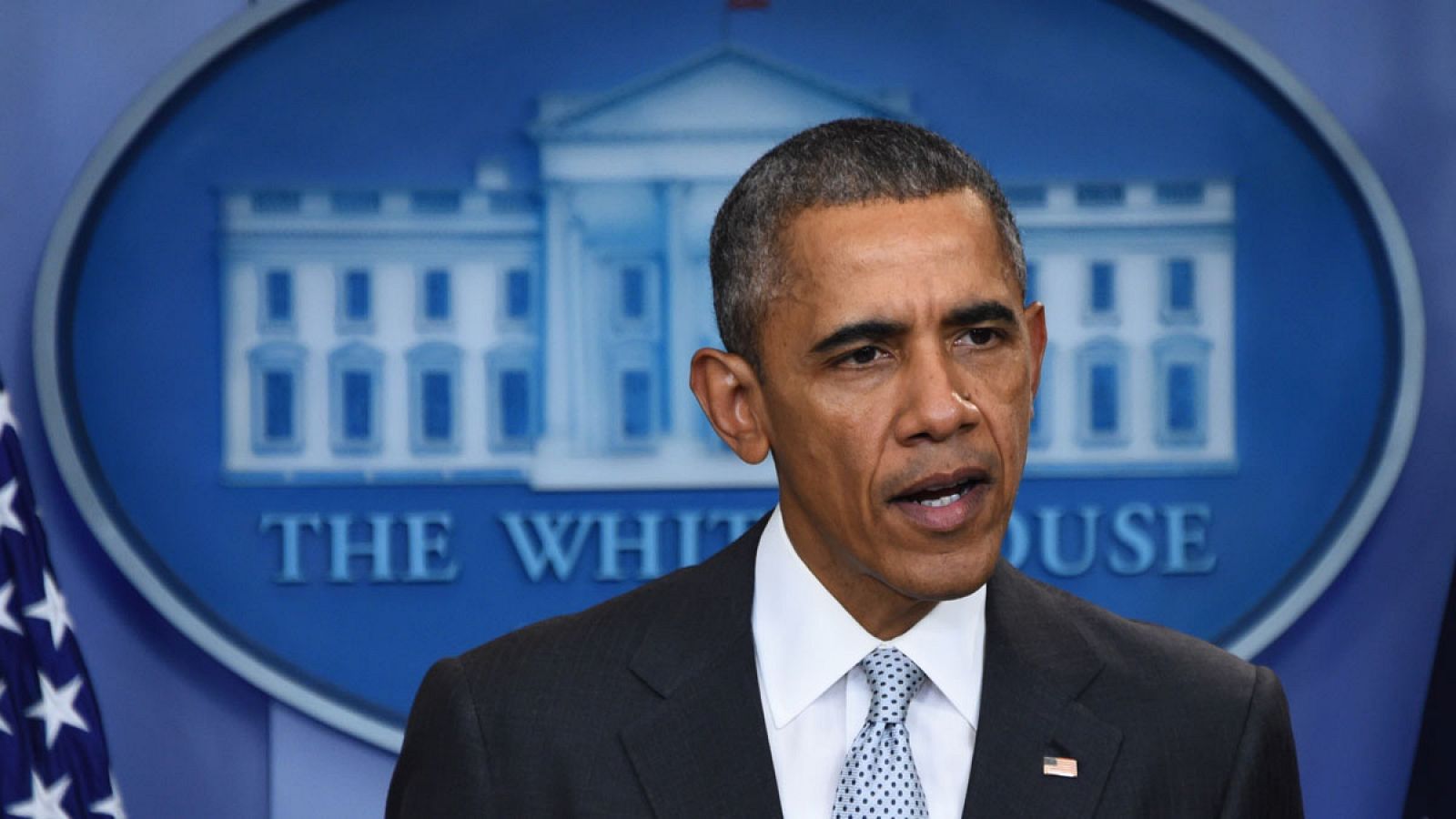 El presidente Barack Obama durante su comparecencia en la Casa Blanca para expresar sus condolencias por los atentados de París.