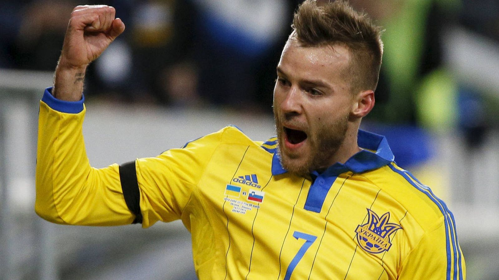 Yarmolenko celebra su gol ante Eslovenia.
