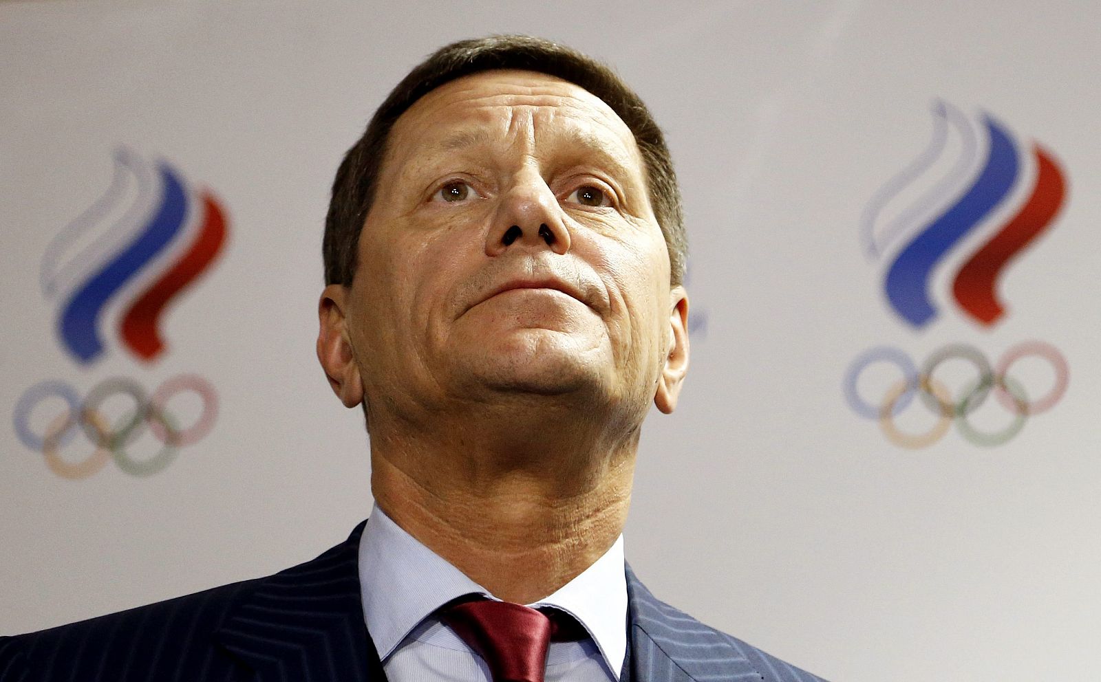 El presidente del Comité Olímpico Ruso (COR), Alexandr Zhúkov durante una rueda de prensa.
