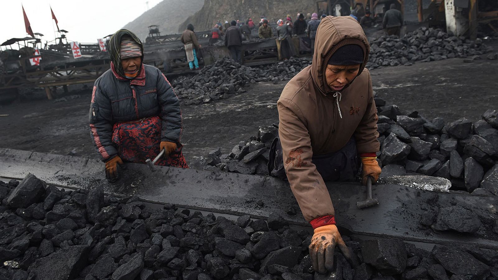 Trabajadores chinos en una mina de carbón al norte del país