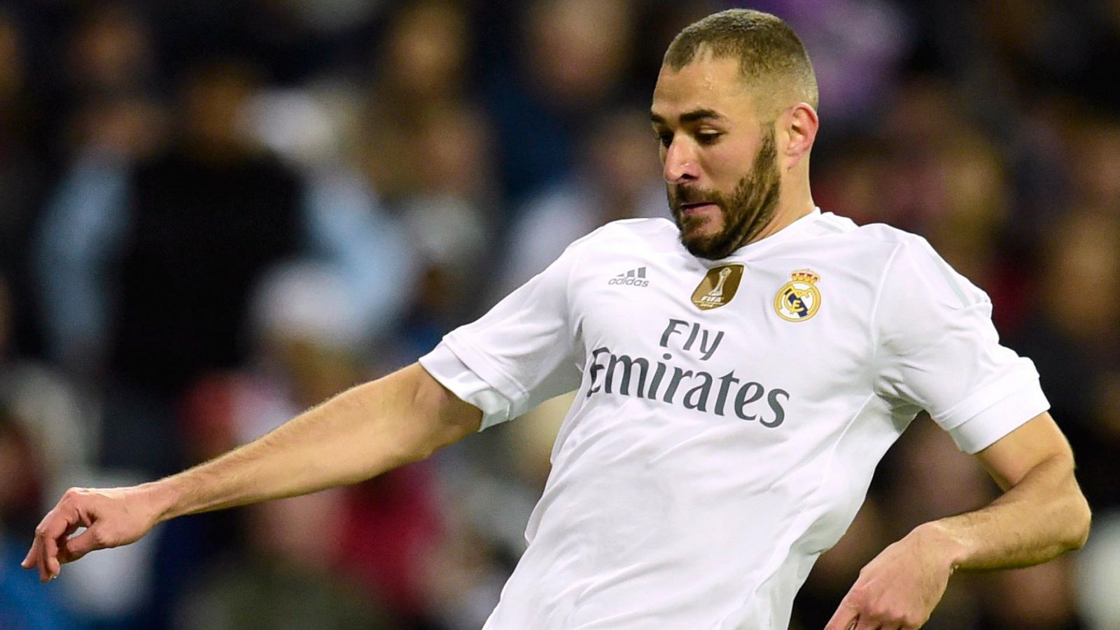Benzema en un partido del Madrid
