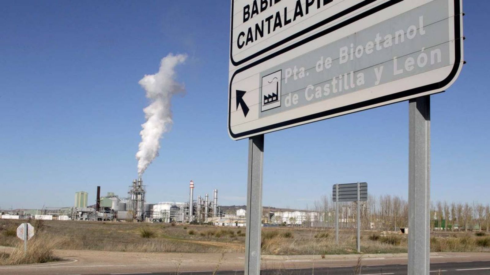 Planta de bioetanol del grupo Abengoa en la localidad salmantina de Babilafuente